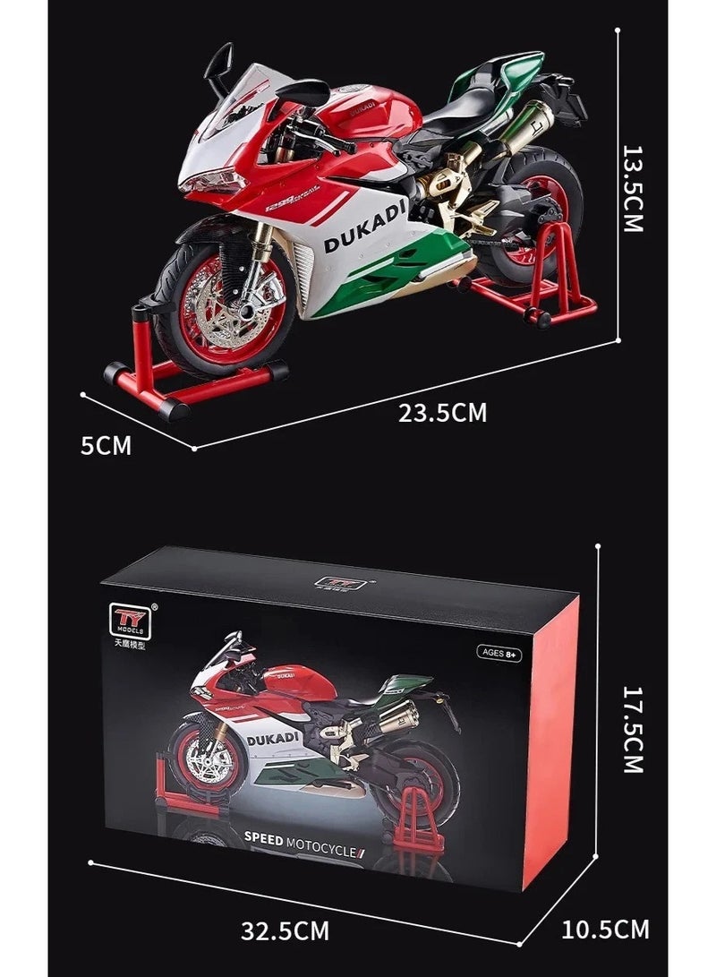Ducati Panigale 1199 Die-Cast With Helmet, Smoke And Light 1:9 Scale 8678B - Image 4